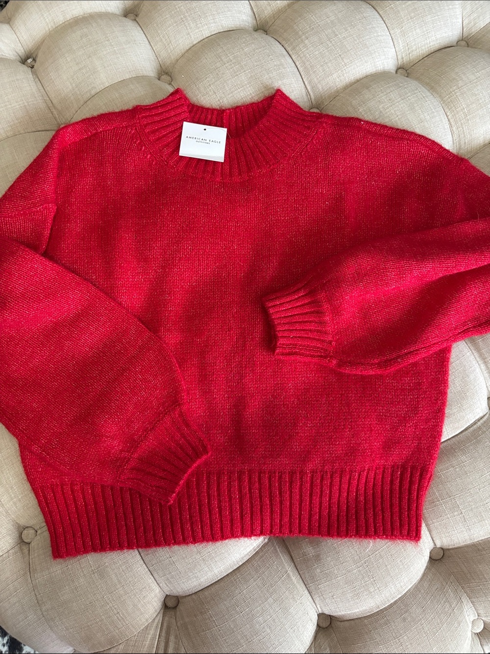 American Eagle Outfitters Red Crewneck Sweater